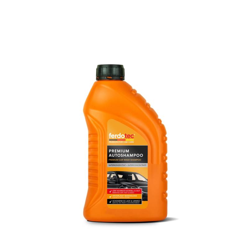 ferdotec Autoshampoo Konzentrat (1000 ml) für Autowäsche - löst hartnäckigen Schmutz gründlich ohne Angreifen der Versiegelung - Autowaschmittel, Auto Shampoo | 1 Liter / 1.000 ml von ferdotec
