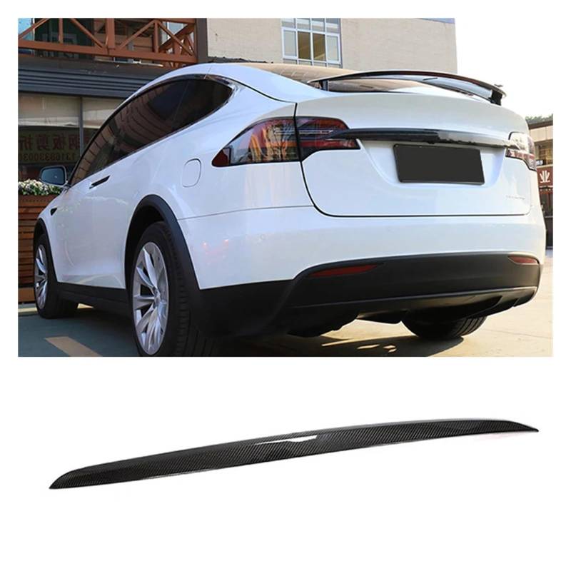 Kohlefaser-Heckkofferraumverkleidung, Spoilerflügel, Auto-Heckkofferraum-Kofferraumlippenflügel-Spoilerverkleidungsabdeckung, kompatibel for Tesla Model SX 2016–2020(Model x) von fgctqspf