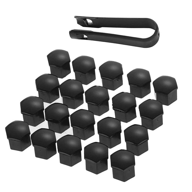 fidget pack Radschraubenkappen 17mm, 20 StüCk Radschrauben Kappen, Radbolzen Kappen, Radmuttern Abdeckungen FüR RäDer Mit Diebstahlschutz FüR Die Meisten Radschrauben (Schwarz-17mm) von fidget pack