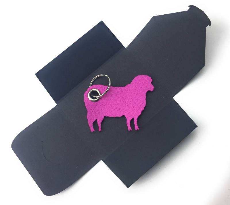 Schlüsselanhänger aus Filz - Schaf/Lamm/Tier - pink - als besonderes Geschenk von filzschneider