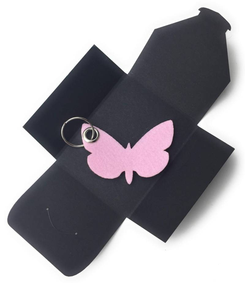 Schlüsselanhänger aus Filz - Schmetterling/Tier - rosa - als besonderes Geschenk von filzschneider