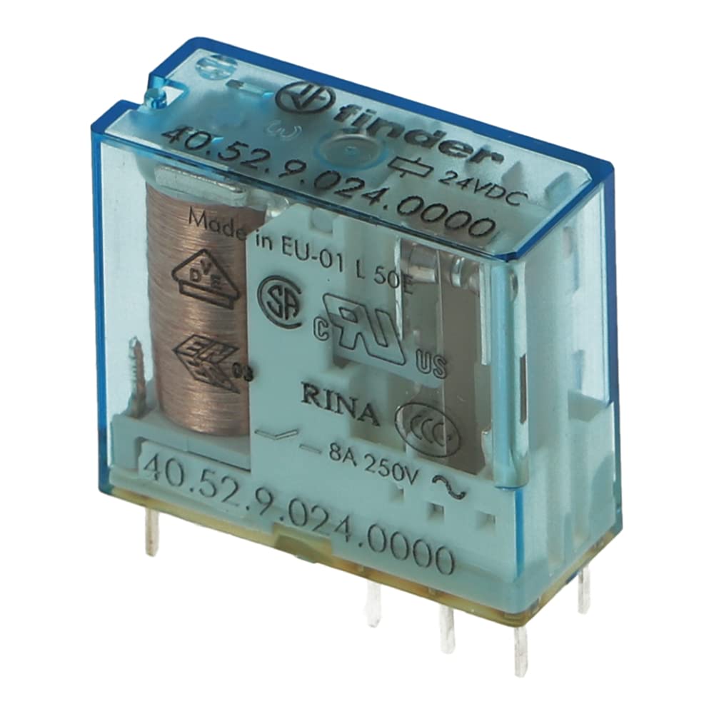 4052-9024 | 40.52.9.024.0000 | FINDER PCB/PLUG-IN RELAY, 8A, 5MM PINNING, 2 POLE, 24VDC, 0.65W, CO, STANDARD von finder