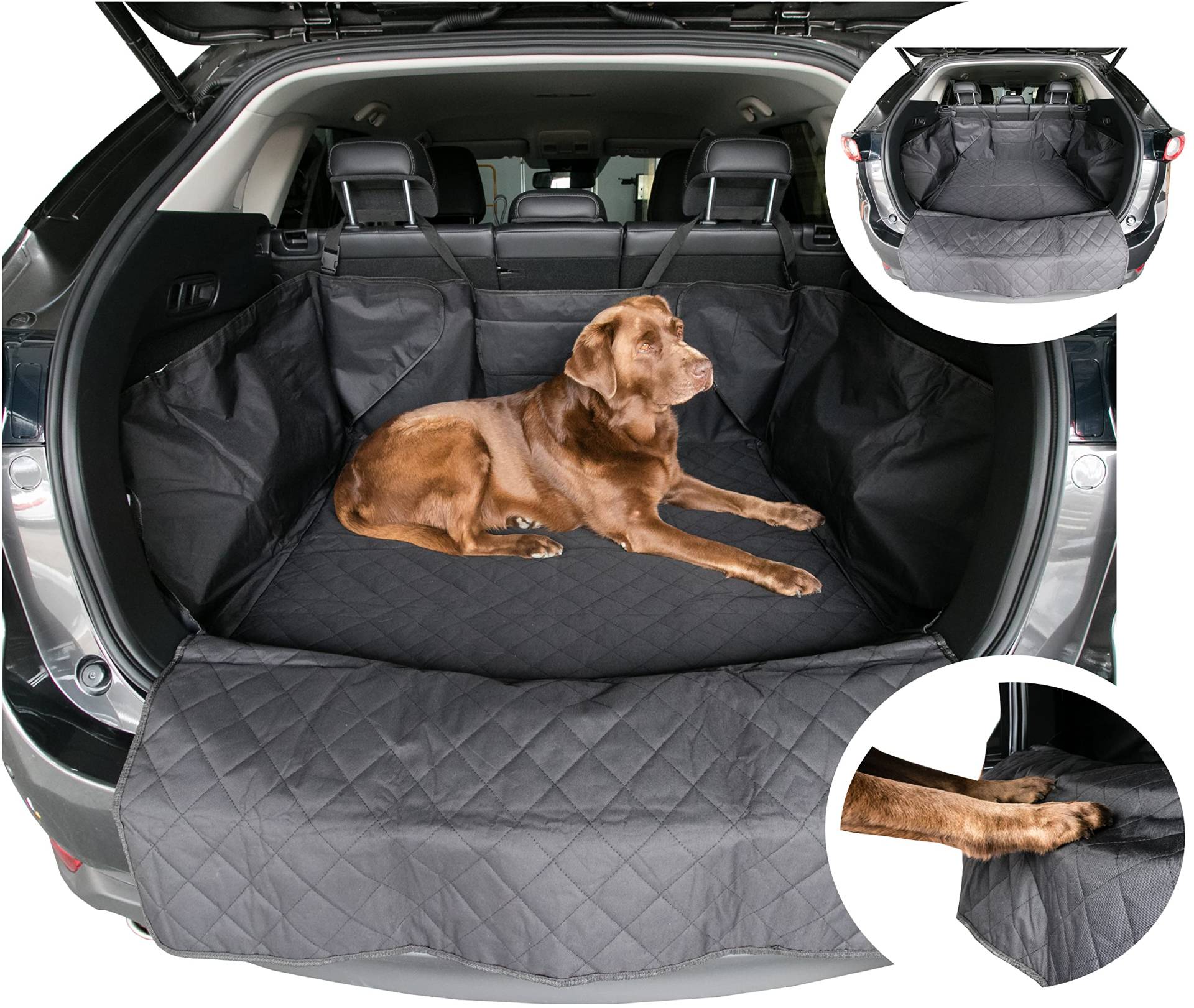 fixcape Doggy Komfortable Kombi SUV Schutzmatte Hundedecke Kofferraumschutz Kofferraumdecke Schondecke Auto Kofferraum Hund Seitenschutz antirutsch von fixcape