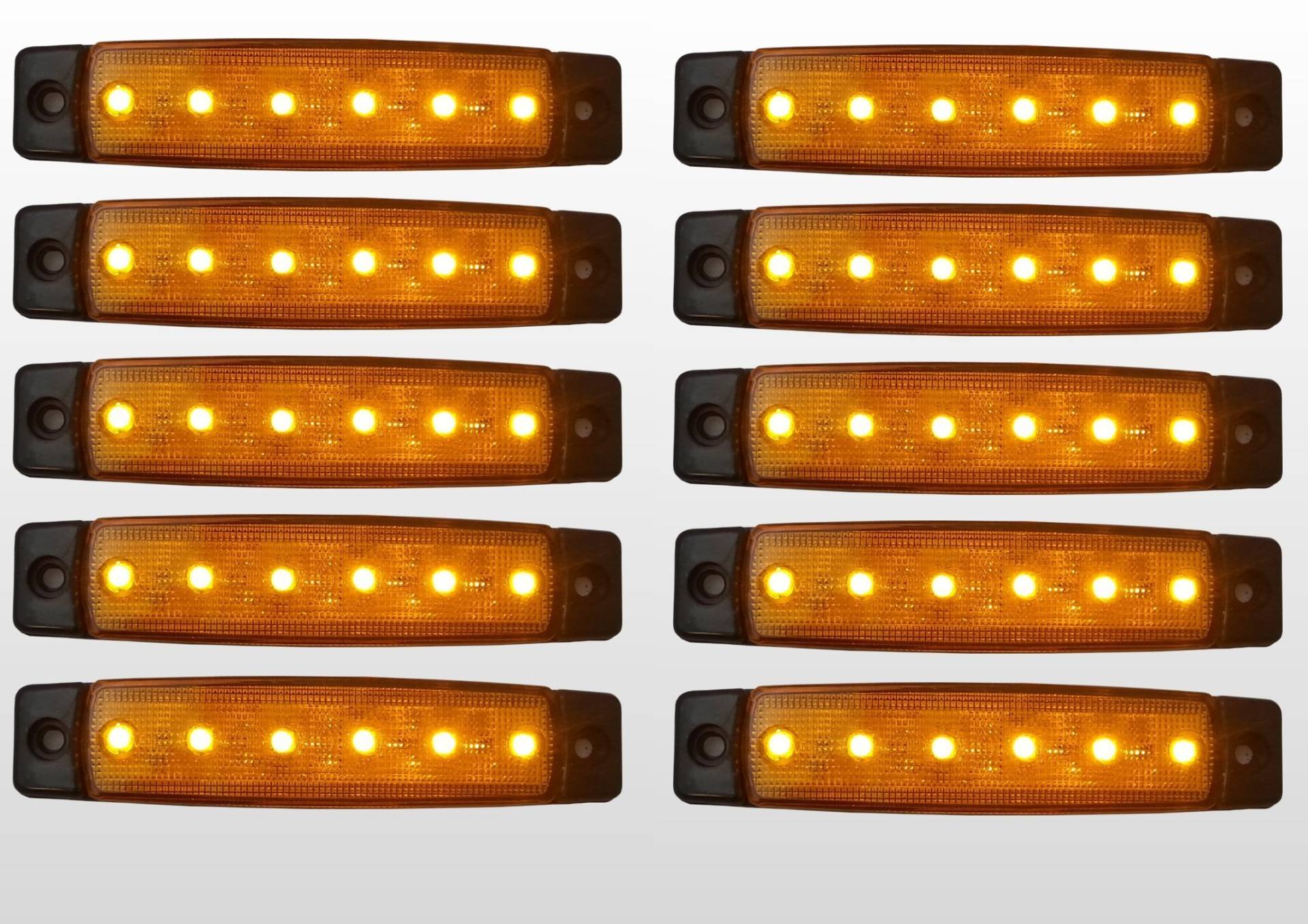 12 V SMD 6-LED-Begrenzungslichter, Positionlichter für LKW, Taxi und Bus, rot, 10 Stück von flexzon