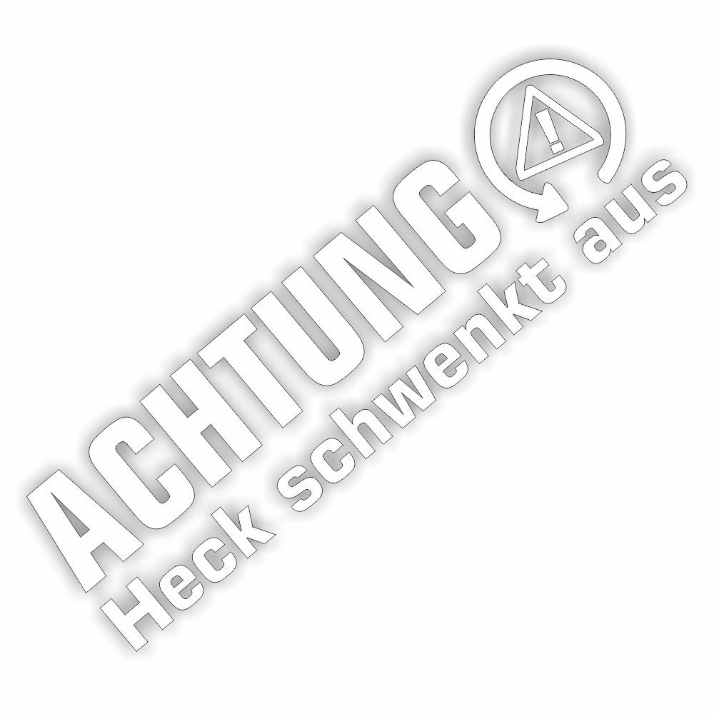 Folien-Zentrum - Achtung Heck Schwenkt aus Weiß 18x5cm - hochwertiger Aufkleber Auto Tuning - OEM JDM Sticker - Lustige Sprüche für Car - Stickerbomb Autosticker - Autoaufkleber - Made in Germany von folien-zentrum