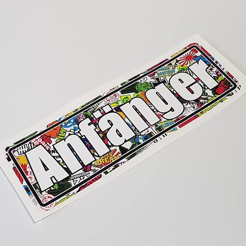 folien-zentrum Anfänger Stickerbomb Bunt 18,5x6cm hochwertiger Auto Aufkleber JDM Tuning Sticker Car Fahranfänger Autosticker Autoaufkleber OEM Dub Decal Bombing 560 von folien-zentrum