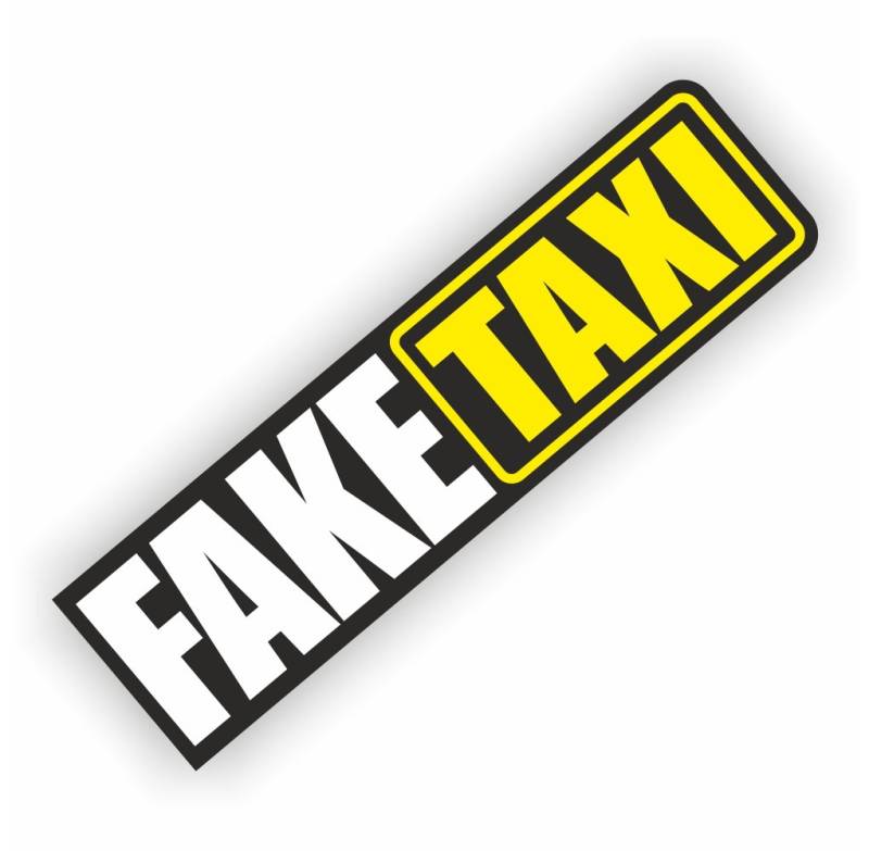 Folien-Zentrum - Fake Taxi 14,5 x 4 cm - hochwertiger Aufkleber Auto Tuning - OEM & JDM Auto Sticker - Lustige Aufkleber für Auto - Stickerbomb - Autoaufkleber - Made in Germany von folien-zentrum