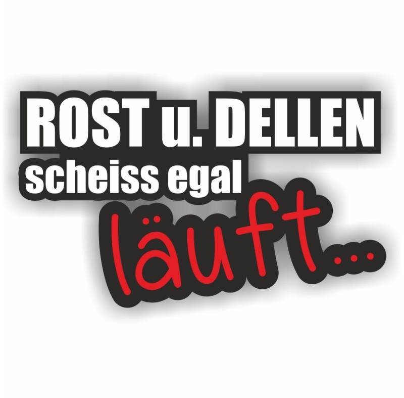 Folien-Zentrum -2X Rost und Dellen 12 x 7 cm - hochwertiger Aufkleber Auto Tuning - OEM & JDM Auto Sticker - Lustige Aufkleber für Auto - Stickerbomb - Autoaufkleber - Made in Germany (2) von folien-zentrum