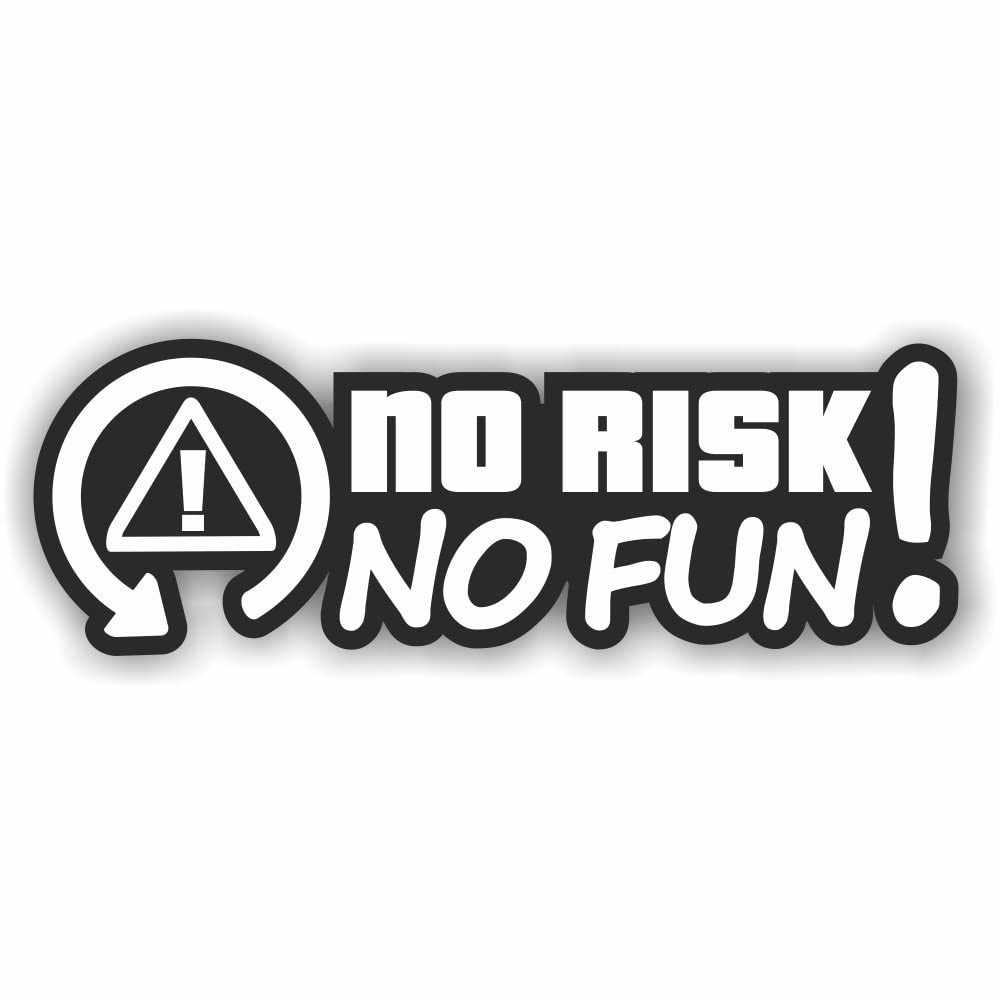 Folien-Zentrum - No Risk No Fun 14,5 x 5 cm - hochwertiger Aufkleber Auto Tuning - OEM & JDM Auto Sticker - Lustige Aufkleber für Auto - Stickerbomb - Autoaufkleber - Made in Germany (1) von folien-zentrum