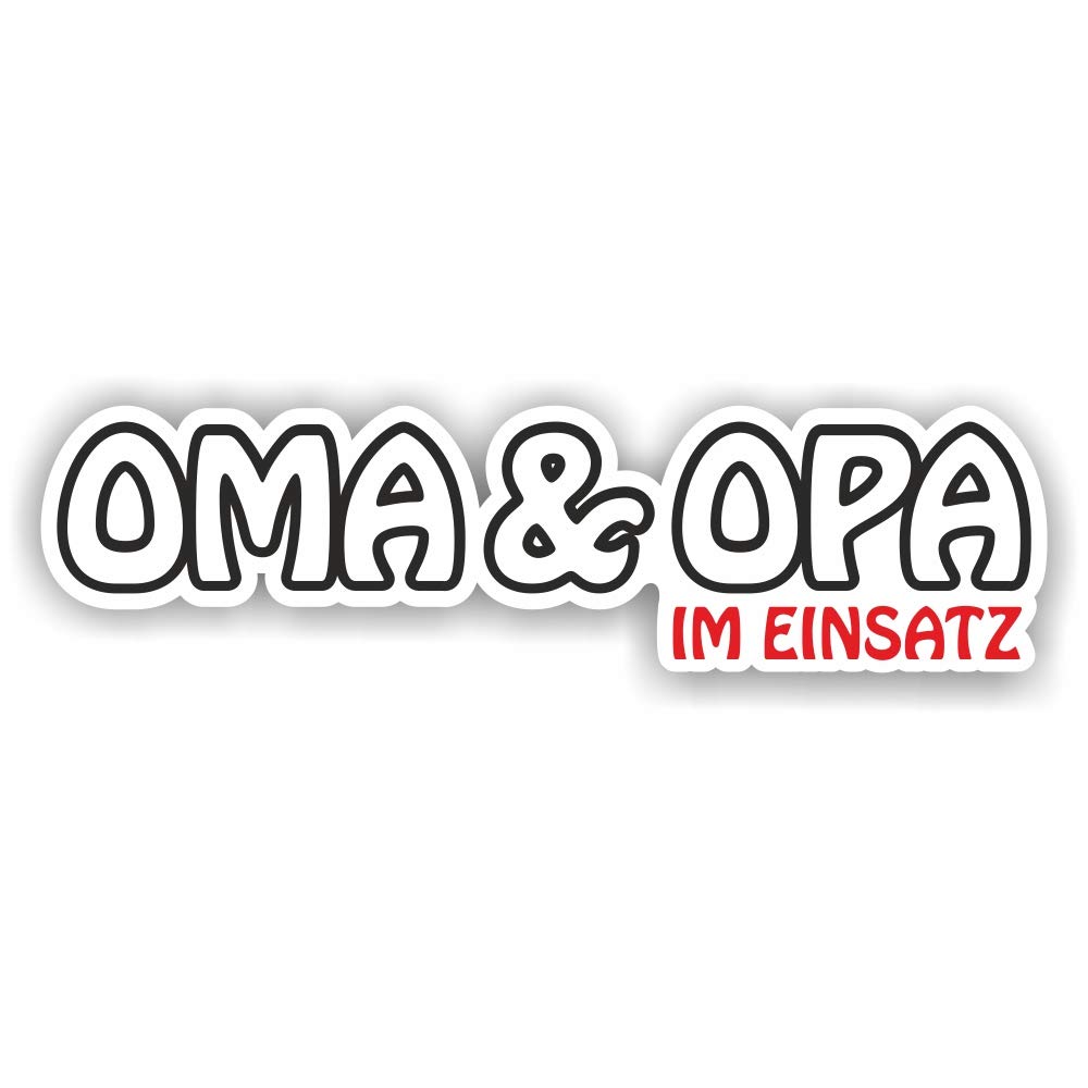 folien-zentrum Oma und Opa im Einsatz 17 x 4,5 cm Auto Aufkleber Sticker Car Enkeltaxi Großeltern Baby Kinder Kids Tuning Decal Stickerbomb Bombing 217 von folien-zentrum