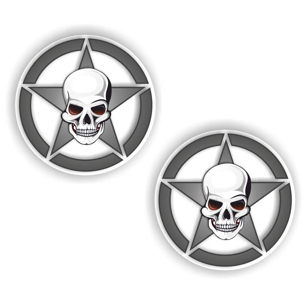 folien-zentrum 2X Army Stern Totenkopf Schädel Skull Aufkleber Shocker Hand Auto JDM Tuning Dub Decal Stickerbomb Bombing Sticker Illest Dapper Fun Oldschool von folien-zentrum