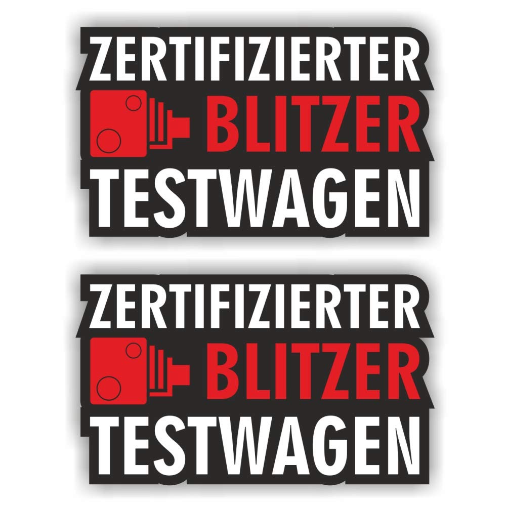 folien-zentrum 2X Blitzer Testwagen Auto-Aufkleber Shocker Hand JDM Tuning Dub Decal Stickerbomb Bombing Sticker Illest Dapper Fun Oldschool von folien-zentrum