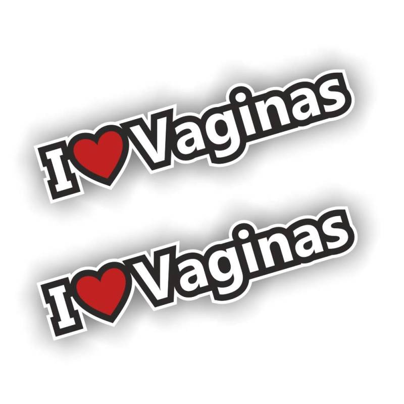 folien-zentrum 2X I Love Vaginas 19,5x4,5cm Auto Aufkleber Sticker Decal Shocker JDM Tuning Milf Sushi Herz Spruch Stickerbomb Bombing Fun von folien-zentrum