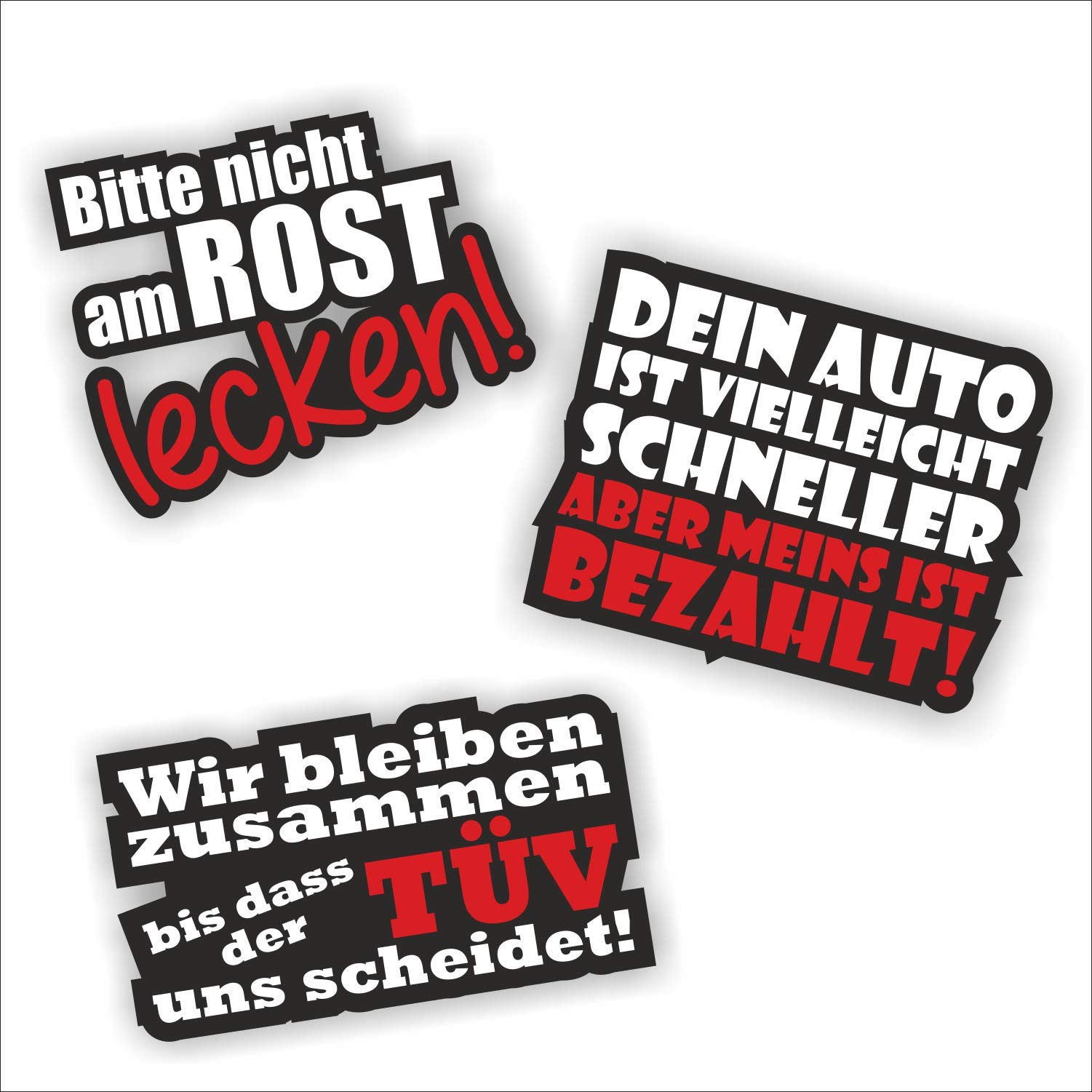 folien-zentrum 3 Set Auto-Aufkleber Sticker Shocker Hand JDM Tuning Dub Decal Stickerbomb Bombing Illest Dapper Fun Oldschool von folien-zentrum