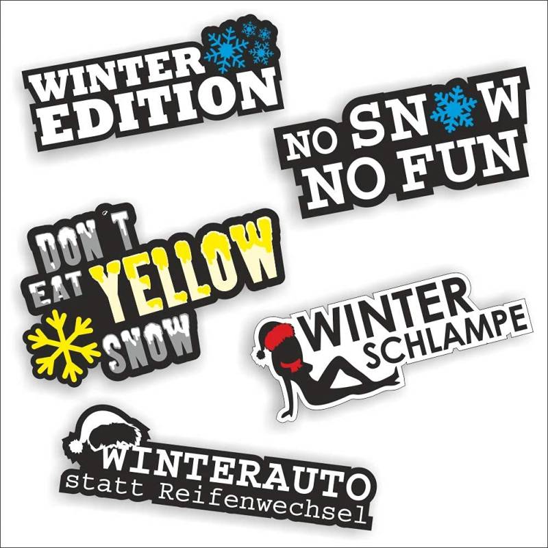 folien-zentrum - 5X Autosticker Winter - hochwertiger Aufkleber Auto Tuning - OEM & JDM - Lustige Sprüche - Decal für Auto - Car Sticker - Autoaufkleber - Stickerbomb - Made in Germany von folien-zentrum