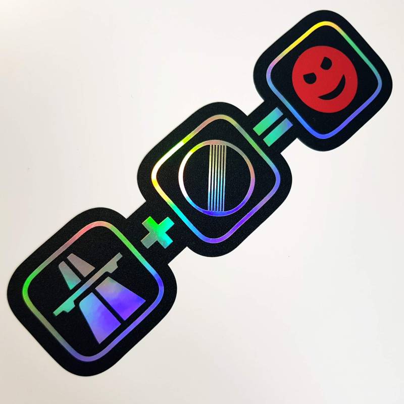 folien-zentrum - Autobahn Tempolimit Smiley Freak Fun 18x5cm Auto Aufkleber - Oilslick schwarz Farbwechsel Rainbow Flip Flop - Autoaufkleber Autosticker - Effekt Folie JDM Tuning Sticker Decal Fun von folien-zentrum