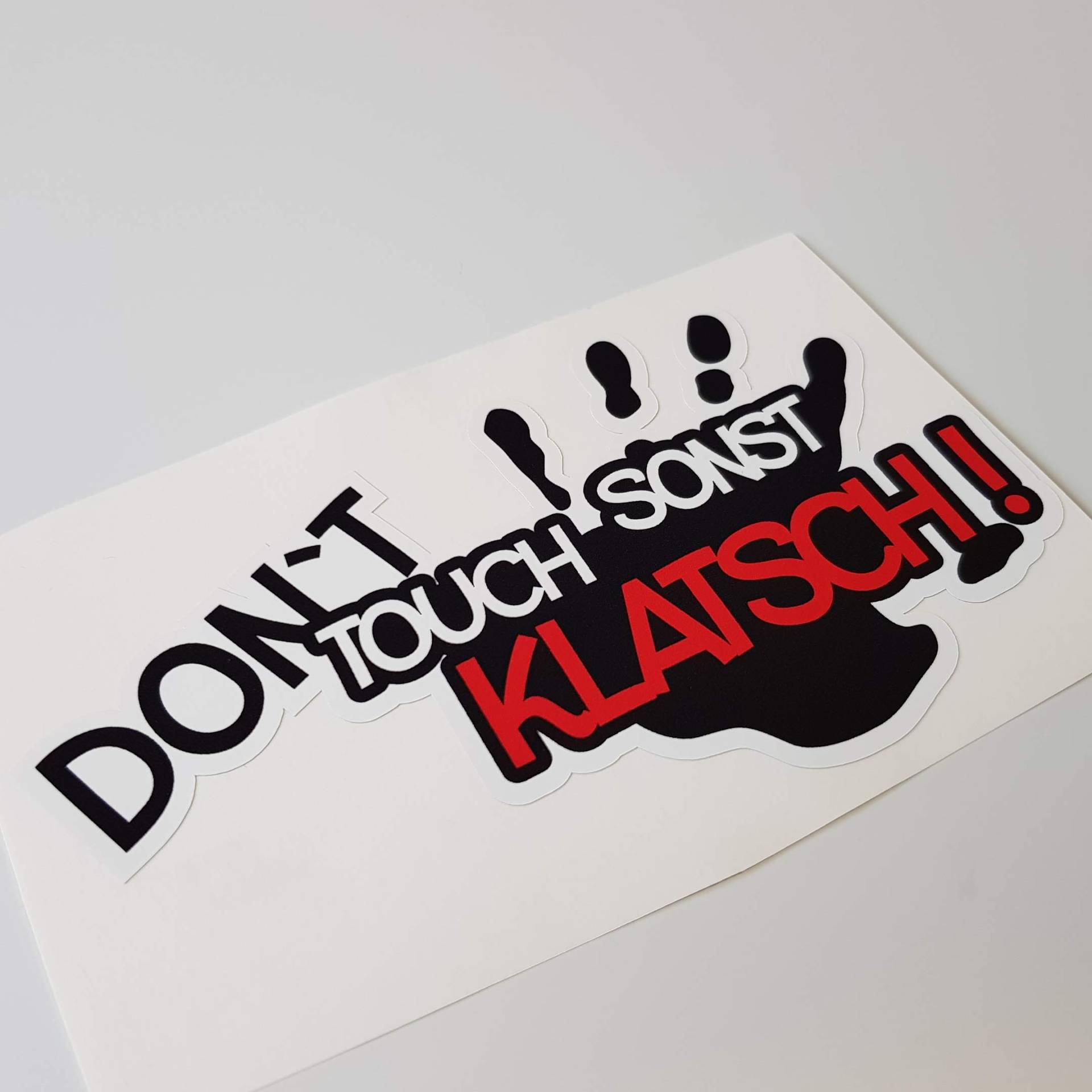 folien-zentrum - Dont Touch Sonst Klatsch 13,5 x 7,5 cm - hochwertiger Aufkleber Auto Tuning - OEM & JDM Auto Sticker - Lustige Aufkleber für Auto - Stickerbomb - Autoaufkleber - Made in Germany von folien-zentrum