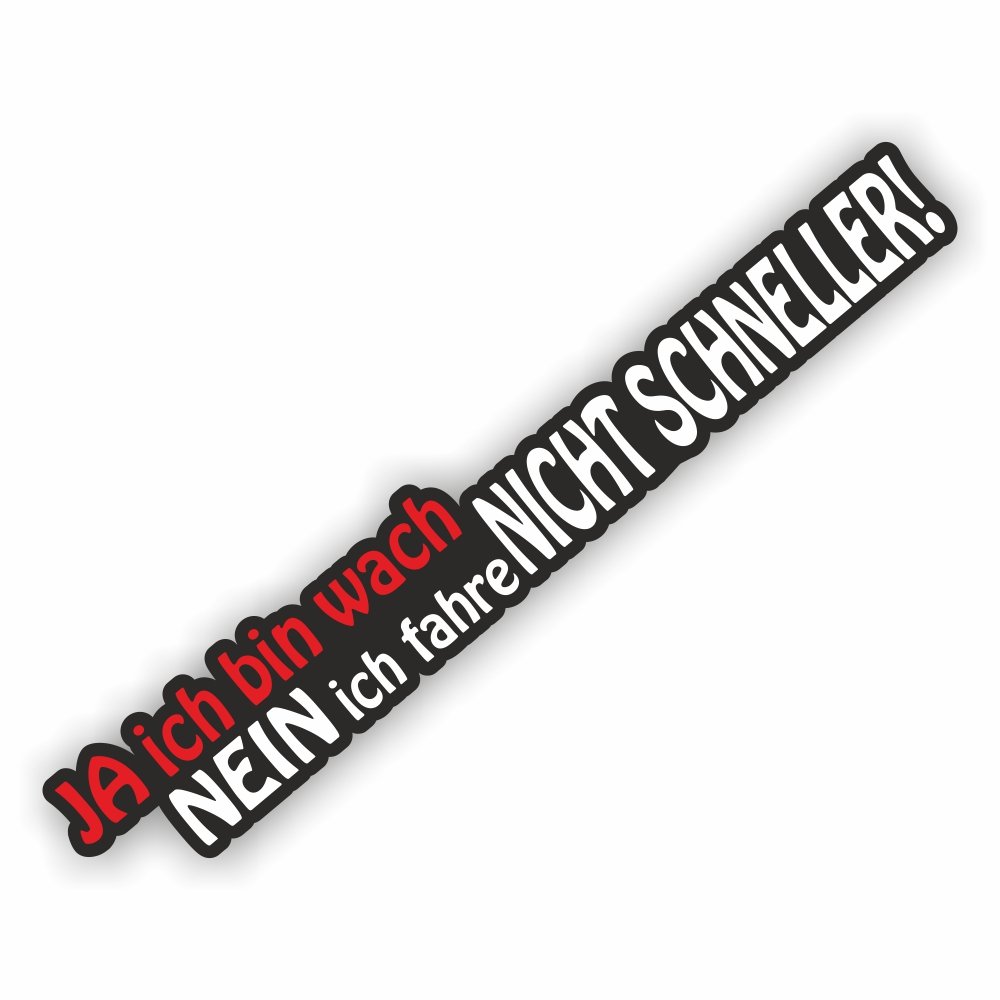 folien-zentrum Ja ich Bin Wach Frontscheibenaufkleber XXL 55cm x 8,5 cm Shocker Hand Auto Aufkleber JDM Tuning OEM Dub Decal Stickerbomb Bombing Fun w von folien-zentrum