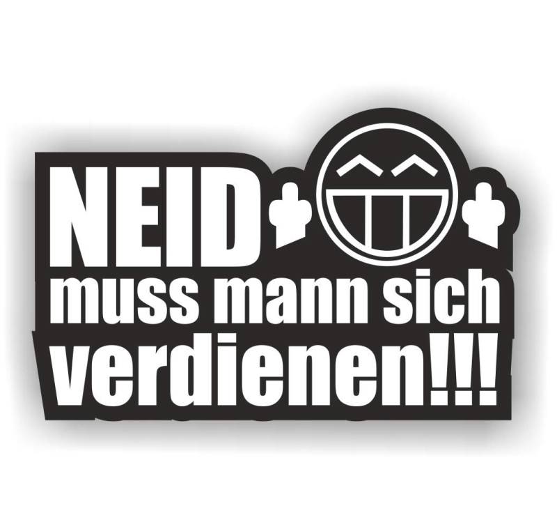 folien-zentrum - Neid muss Man Sich verdienen 12x7,5cm - hochwertiger Aufkleber Auto Tuning - OEM & JDM Autosticker - Lustige Sprüche für Auto - Car Sticker - Autoaufkleber - Stickerbomb Folie - 285 von folien-zentrum