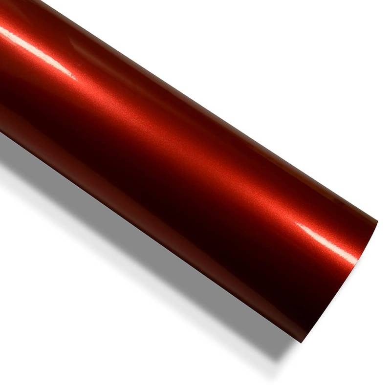 folimac 13,09€/m² Auto Folie Hochglanz Metallic Blasenfrei mit Luftkanäle Autofolie Car Wrapping (Rot, 1m x 152cm) von folimac