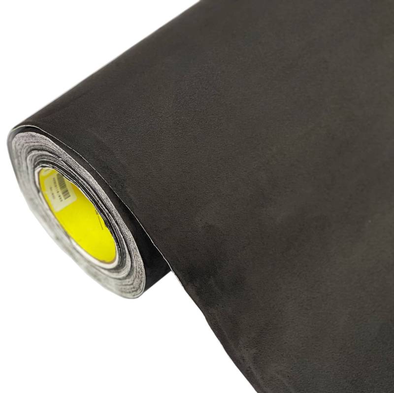 folimac Mikrofaserstoff Folie Selbstklebende Wildleder Optik Autofolie Innenraum Stretch Dehnbar Stoff Velours 36,00€/m² (Schwarz, 400x142cm) von folimac