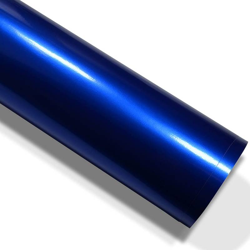 folimac 10,39€/m² Auto Folie Hochglanz Metallic Blasenfrei mit Luftkanäle Autofolie Car Wrapping (Königsblau, 5m x 152cm) von folimac