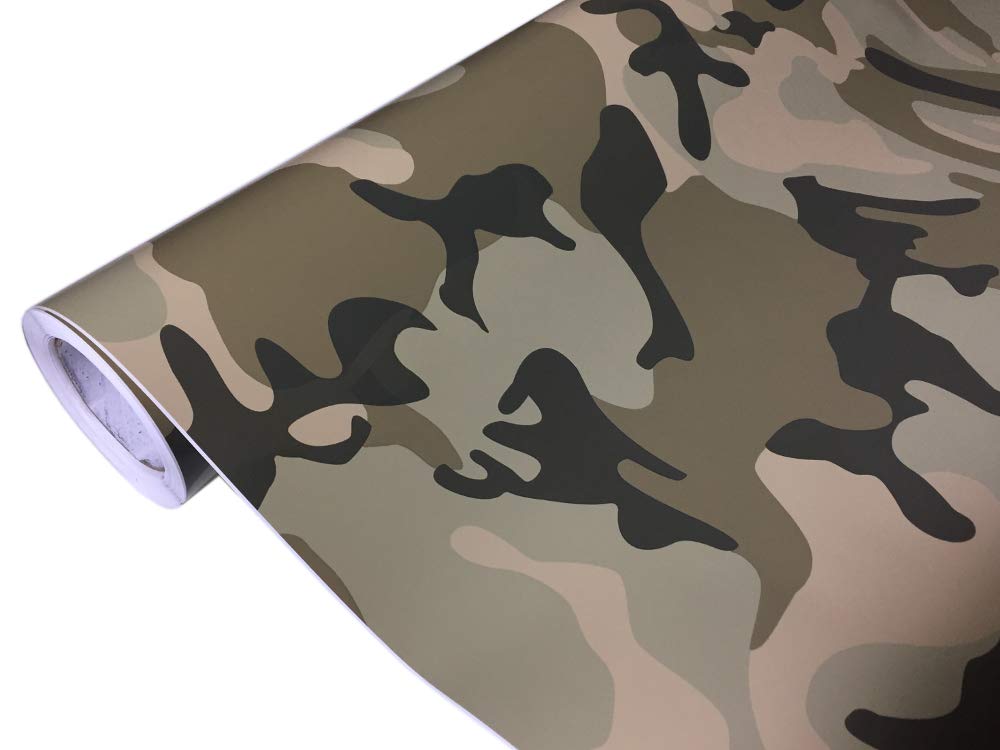 folimac 7,63 €/m² Camouflage Autofolie Selbstklebend mit Luftkanäle Car Wrap Autofolie #1 (20m x 152cm) von folimac