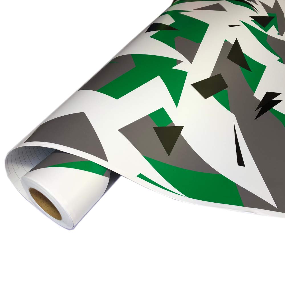 folimac 8,50€/m² Camouflage Autofolie Selbstklebend Blasenfrei mit Luftkanäle 3D bekleben, Schwarz weiß Grau Grün #306 (2m x 152 cm) von folimac