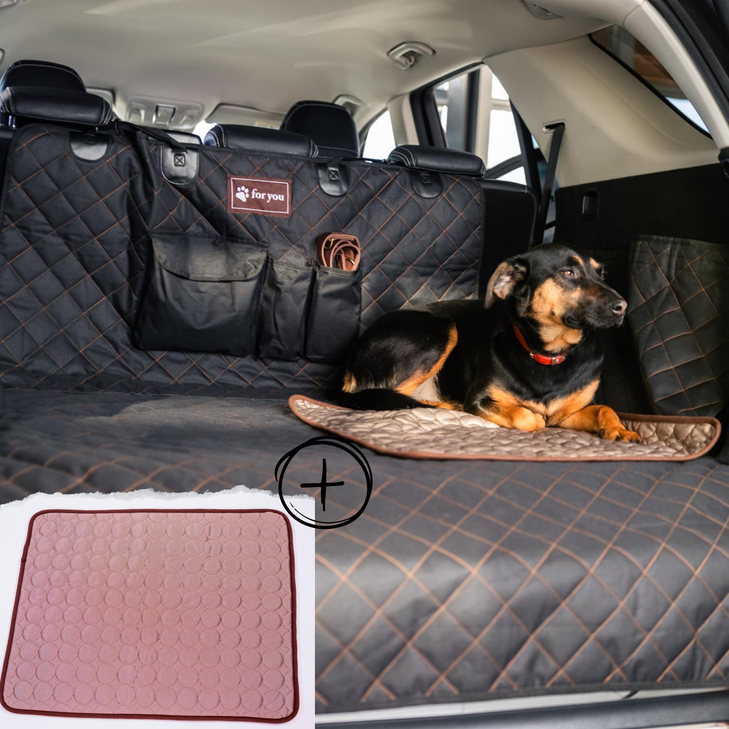 foryou® Kofferraumschutz mit Ladekantenschutz inkl. Hundematte - Universaler Kofferraumschoner für Hunde - Wasserabweisend - Kratzfeste Auto Hundedecke, Premium Qualität Made in Germany von foryou