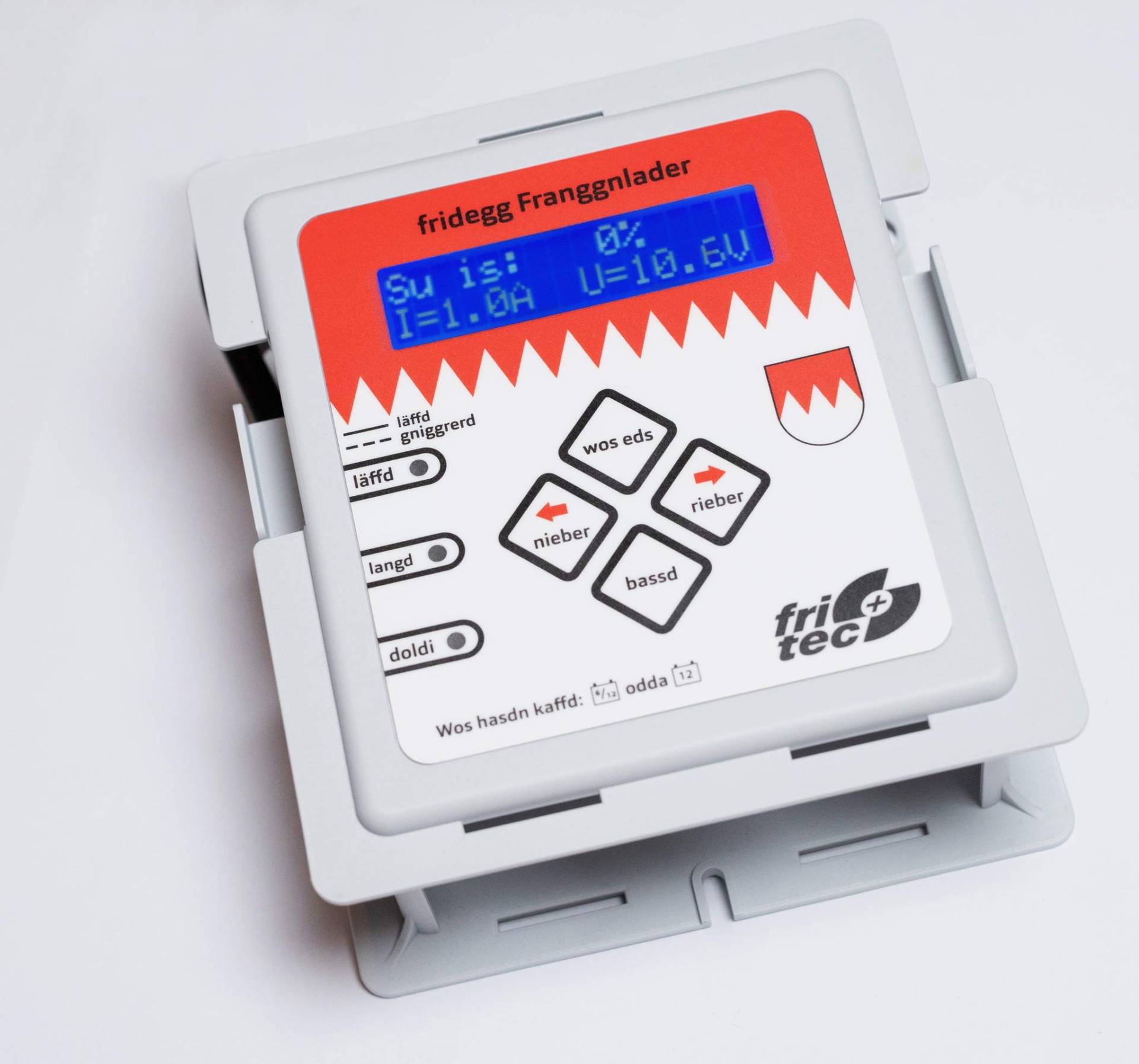 BV11943 fritec Frankenlader - intelligentes Batterieladegerät mit Dialekt. Für alle gängigen 12 Volt Batterien wie Lithium (LiFePo4), Blei, Gel, AGM und Rein-Blei-Zinn Akkus von fritec