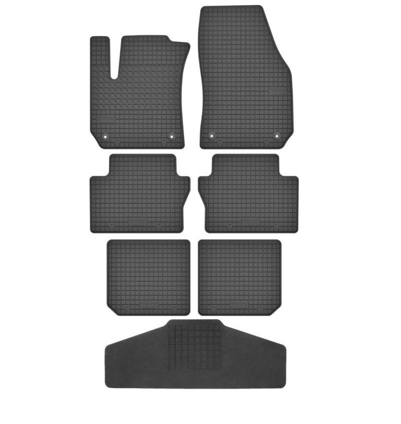 Fußmatten Vorne, Hinten 2 Reihen + Tunnel Matte 7er Set für Opel Zafira B 2005-2014 5-7 Sitzer Gummi Gummimatten von fussmattenheld