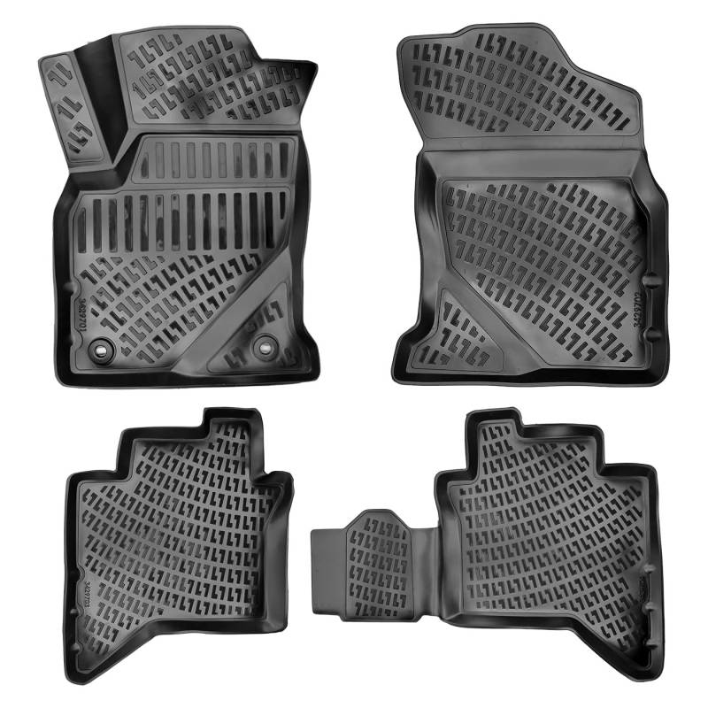 fussmattenprofi.com 3D Auto Gummimatten Set für Toyota Hilux VIII Baujahr ab 2015 | Hoher Rand 5cm Fussmatten Allwetter Geruchlos rutschfest Gummifußmatten von fussmattenprofi.com