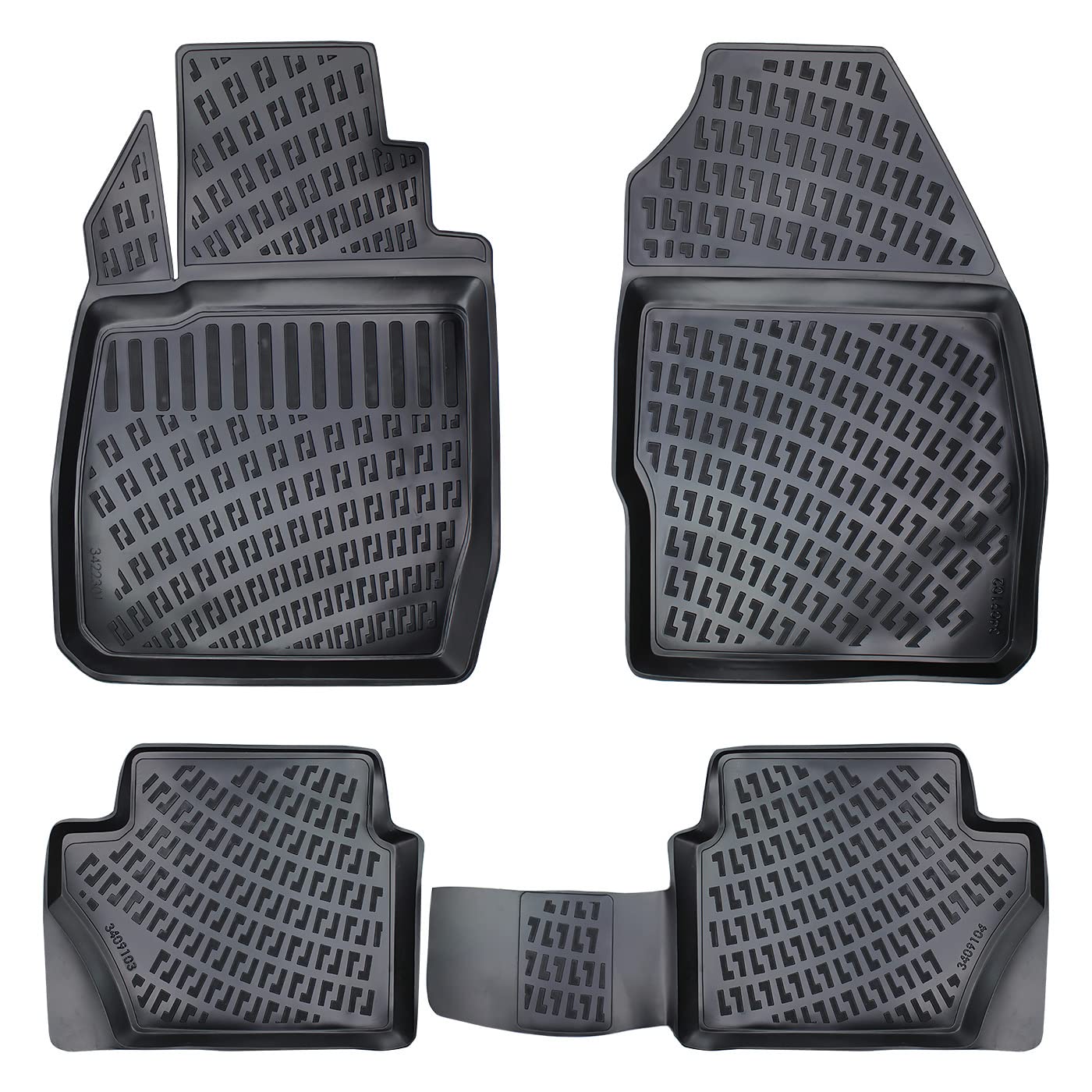 fussmattenprofi.com 3D Gummimatten Kompatibel mit Ford Fusion Baujahr 2002-2012 | Extra Hoher 5cm Rand Allwetter Auto Fussmatten Set I TPE Geruchlos rutschfest Fußmatten Zubehör von fussmattenprofi.com