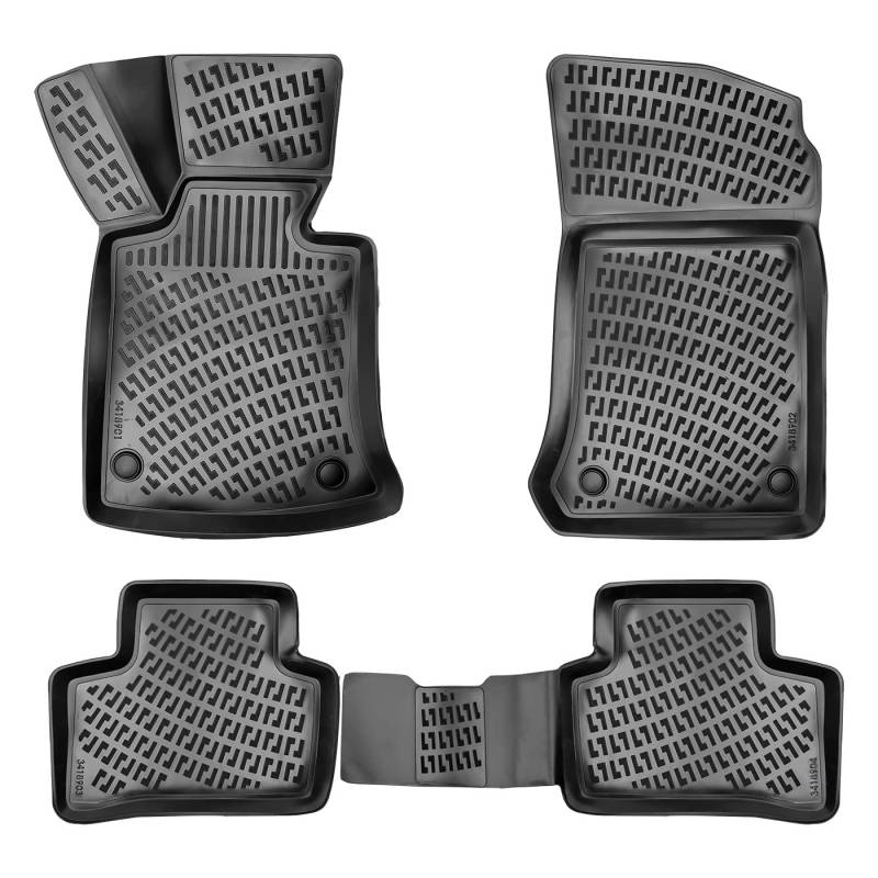 fussmattenprofi.com 3D Gummimatten Set für Mercedes GLK X204 Baujahr 2008-2015 | Extra Hoher 5cm Rand Allwetter Auto Fussmatten I TPE Geruchlos rutschfest Fußmatten Zubehör von fussmattenprofi.com