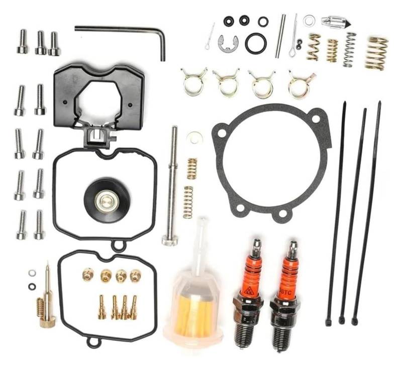 Motorrad Carburateur Umbausatz Für Harley Für Davidson Für Keihin CV Vergaser 1990-2018 Mit Leerlauf Schraube Zündkerze Kraftstoff Filter Jet 27006-88 Zubehör Rebuild Kit von gangxiao