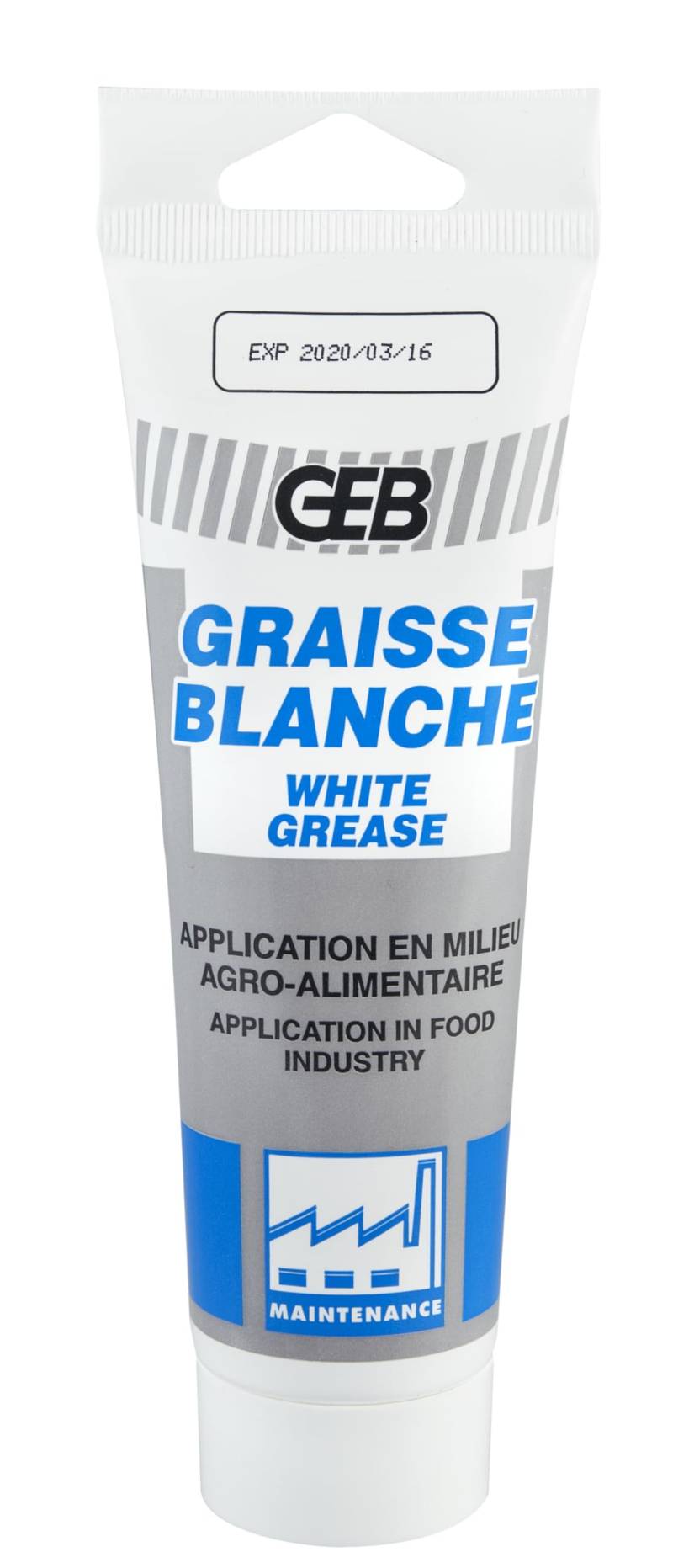 GEB Weißes Fett ohne Seife, speziell für Lebensmittelkontakt zur Schmierung von Gelenken, Lagern, Kaffeemaschinen, völlig frei von Toxizität, Tube 125 ml von GEB