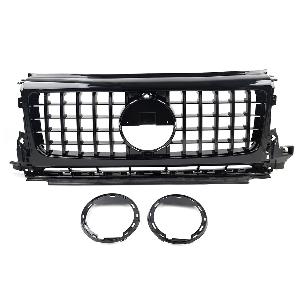 SIKUAI Auto Front Stoßstange GTR Stil Mesh Grille Grill Für G Klasse W464 G500 G550 2019-2024 ABS Schwarz von generic