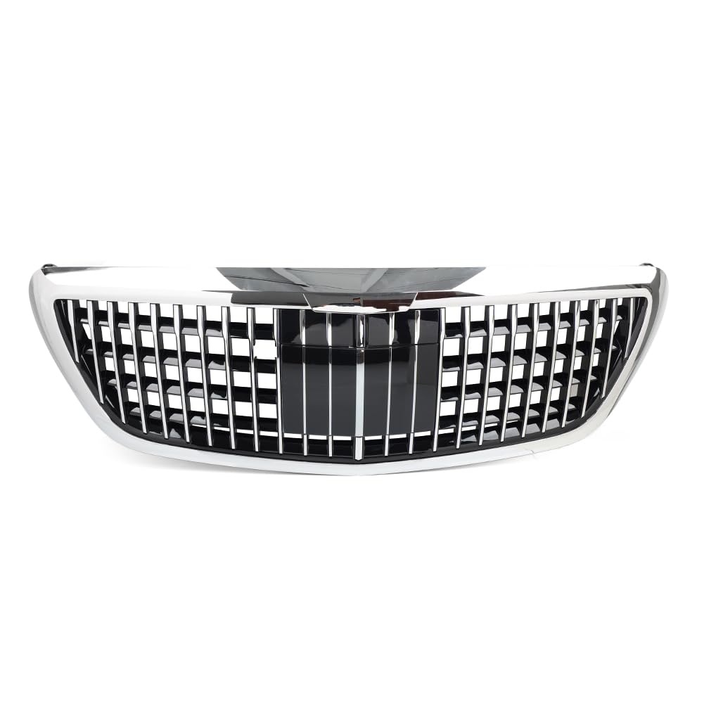 SIKUAI Frontgrill Kühlergrill Für S-Klasse W222 S450 S550 2014-2020 ABS Schwarz ; Chrom von generic