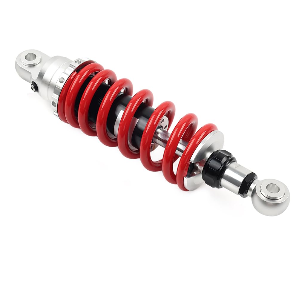 SIKUAI Motorrad Stoßdämpfer 300mm Federung 10mm Feder Aluminium Rot für Motorrad von generic