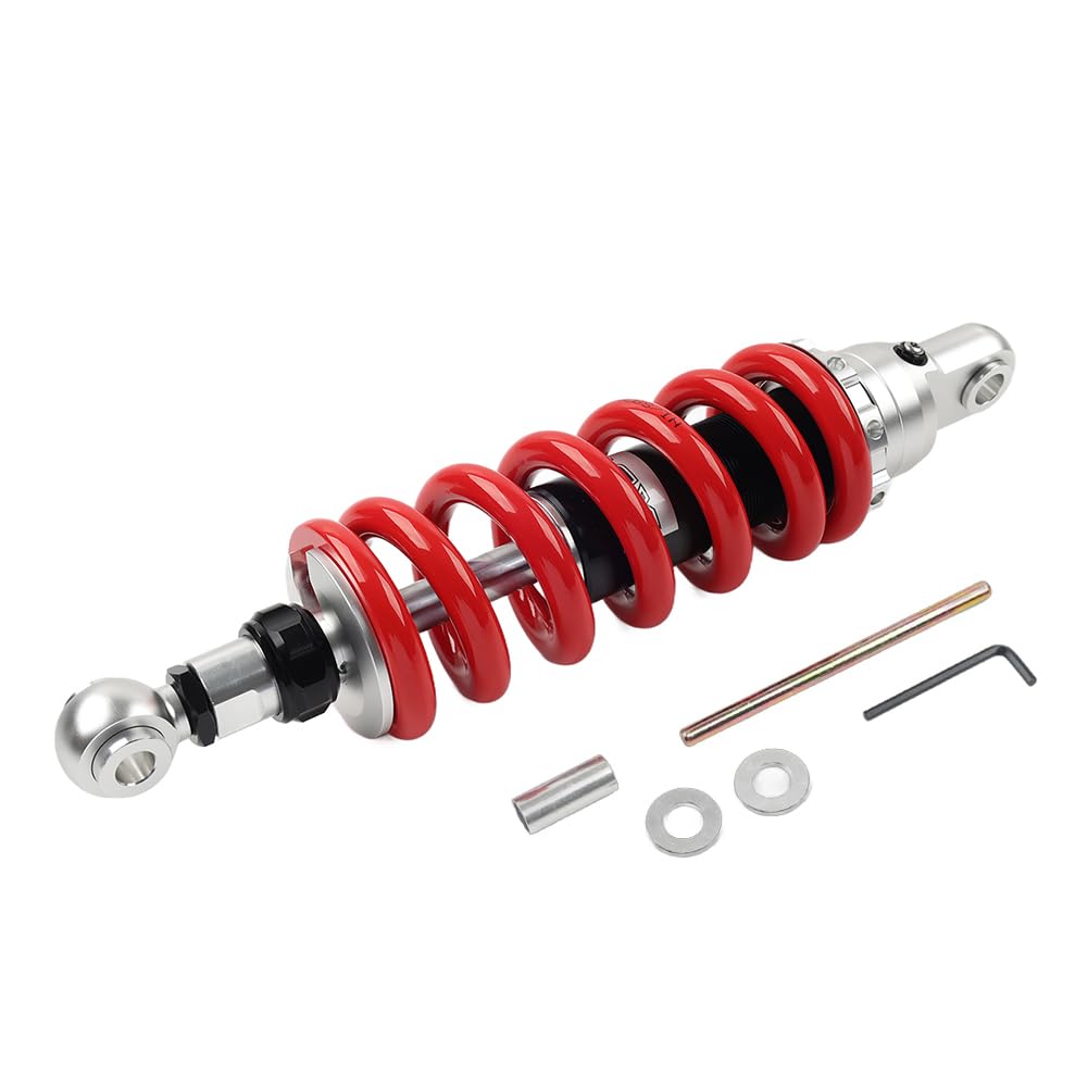 SIKUAI Motorrad Stoßdämpfer 340mm Federung 13mm Feder Rot Aluminium Für Universal von generic