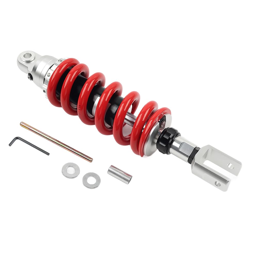 SIKUAI Motorrad Stoßdämpfer Gabelkopf 345mm Federung 13mm Feder Rot Aluminium Für Universal von generic