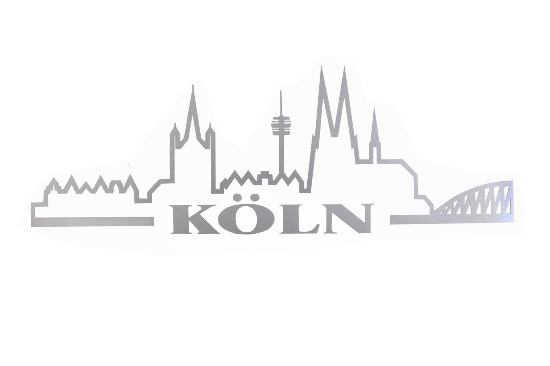 Autoaufkleber Köln Skyline Silber 21x7,5 cm Auto Aufkleber Kölner Dom Sticker von generich