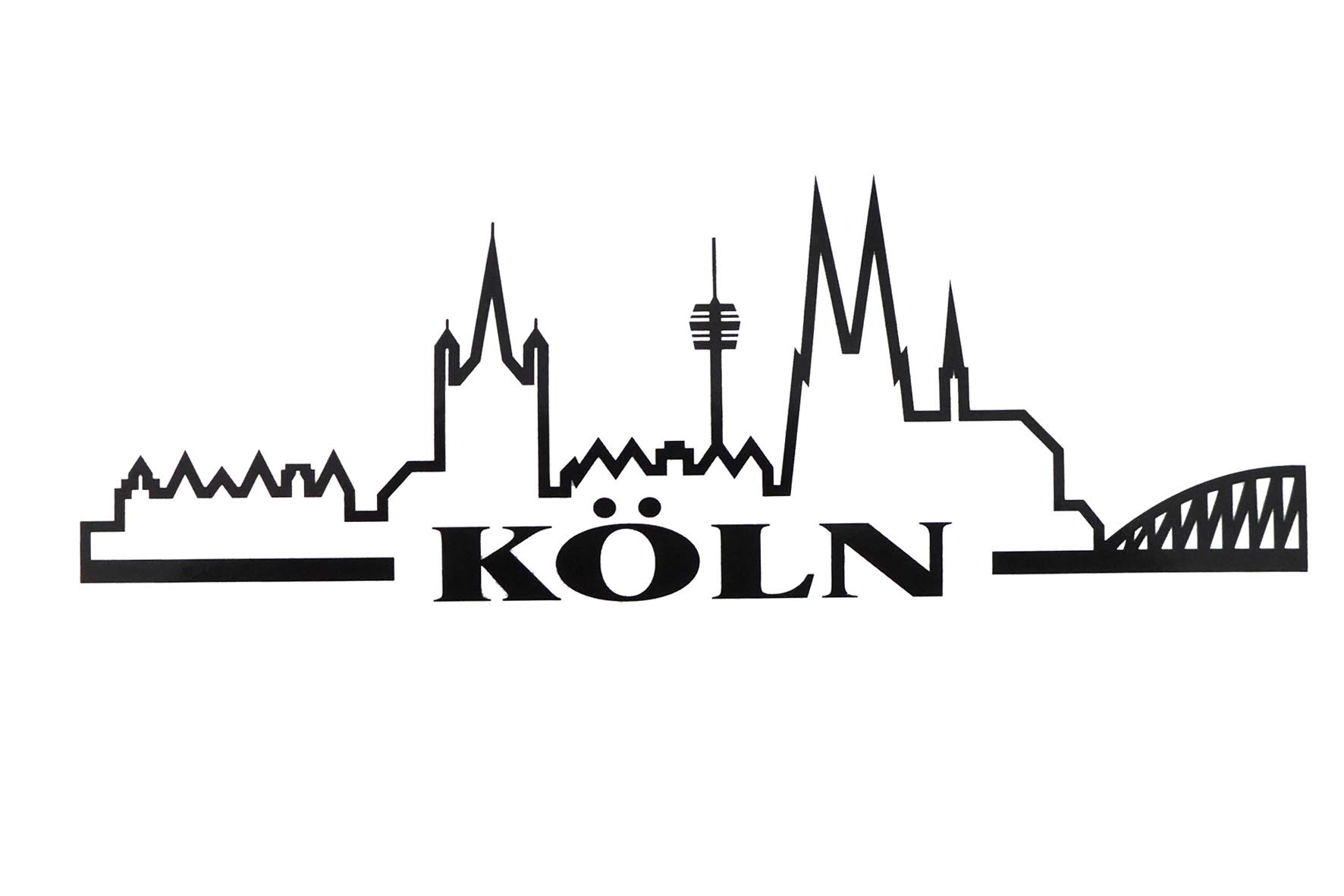 Autoaufkleber Köln Skyline schwarz 21x7,5 cm Auto Aufkleber Kölner Dom Sticker von generich