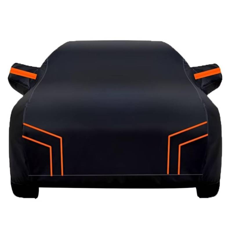 Abdeckplane für Citroen C1 5 Doors 2005-2014, Wasserdicht Wetterfeste Auto Abdeckplane, Autoabdeckung Outdoor, Auto Abdeckplane Wasserdicht(Black Orange) von generisch