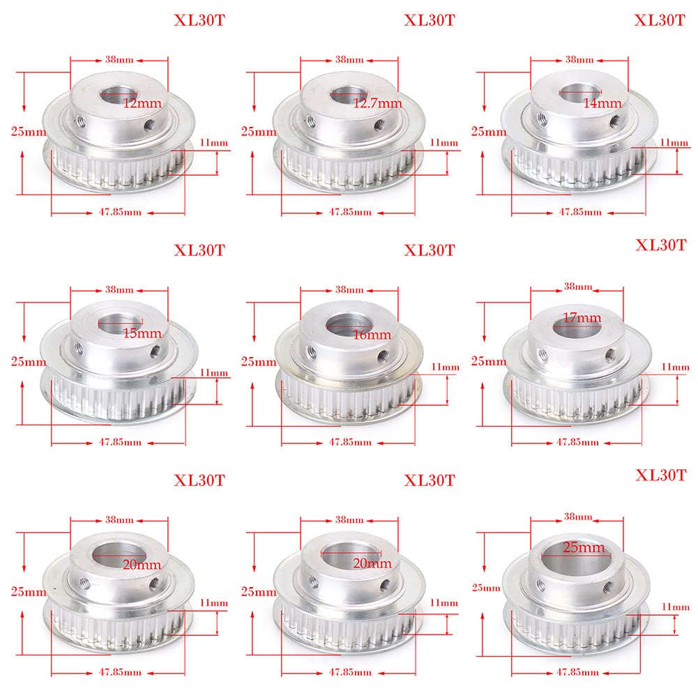 FSFYUK 12,7mm Bohrung XL 30 Zähne Zahnriemen Pulley, synchron Rad Für 3D Drucker 10mm Breite Gürtel von generisch