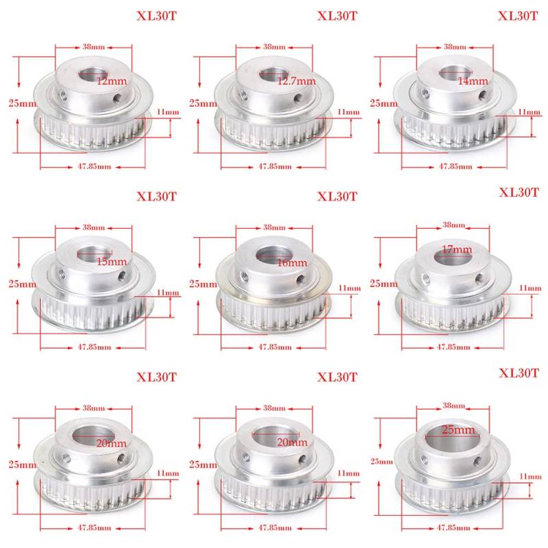 FSFYUK 12,7mm Bohrung XL 30 Zähne Zahnriemen Pulley, synchron Rad Für 3D Drucker 10mm Breite Gürtel von generisch