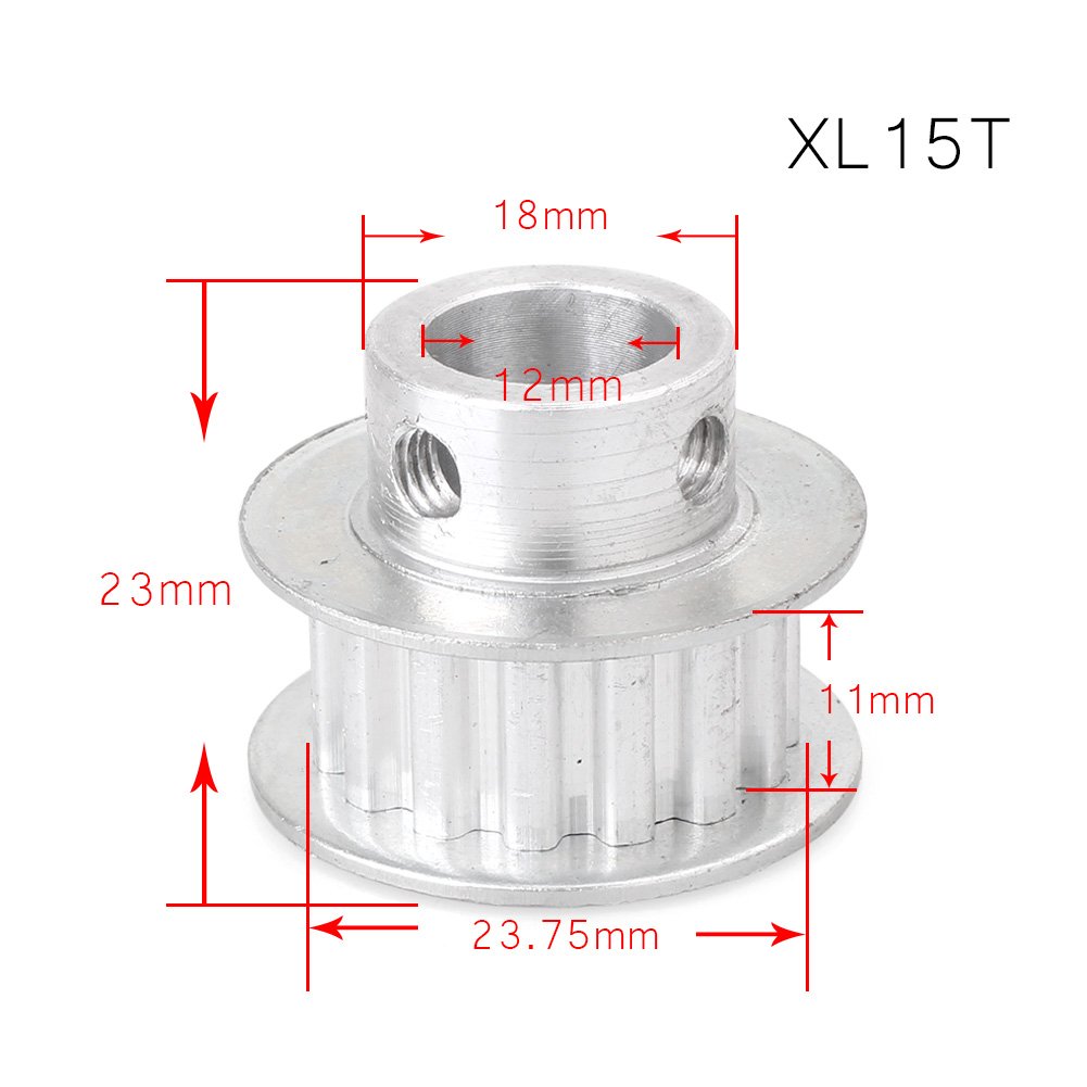 FSFYUK 12mm Bohrung XL 15 Zähne Zahnriemen Pulley Für 3D Drucker 10mm Breite Gürtel von generisch