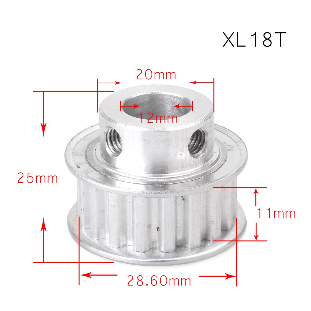 FSFYUK 12mm Pilot Bohrung XL 18 Zähne Zahnriemen Pulley Für 3D Drucke von generisch