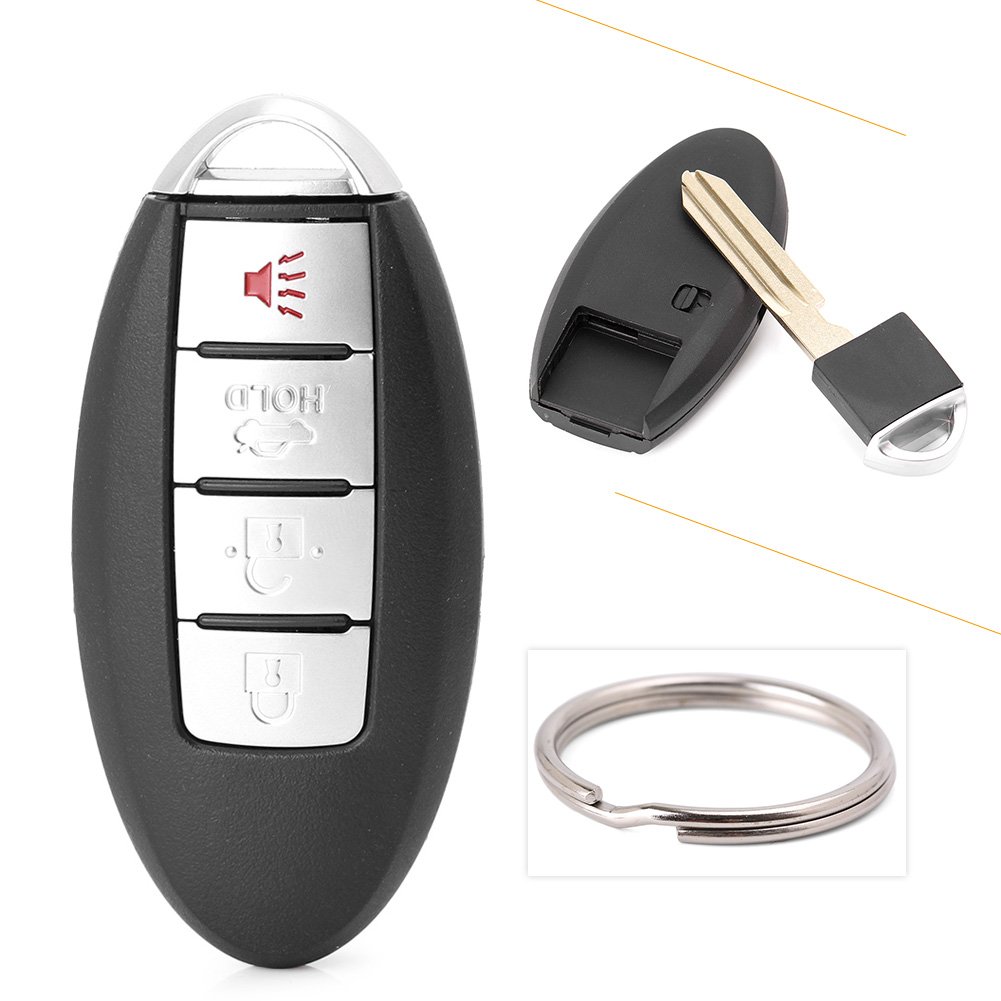 FSFYUK 4 Tasten Schlüsselanhänger Keyless Entry Fernbedienung Gehäuse & Pad Ersatz Für G35 4 Türen 2007-2008, G37 2008-2011, Maxima 2009-2014 (FCC ID: KR55WK48903) von generisch