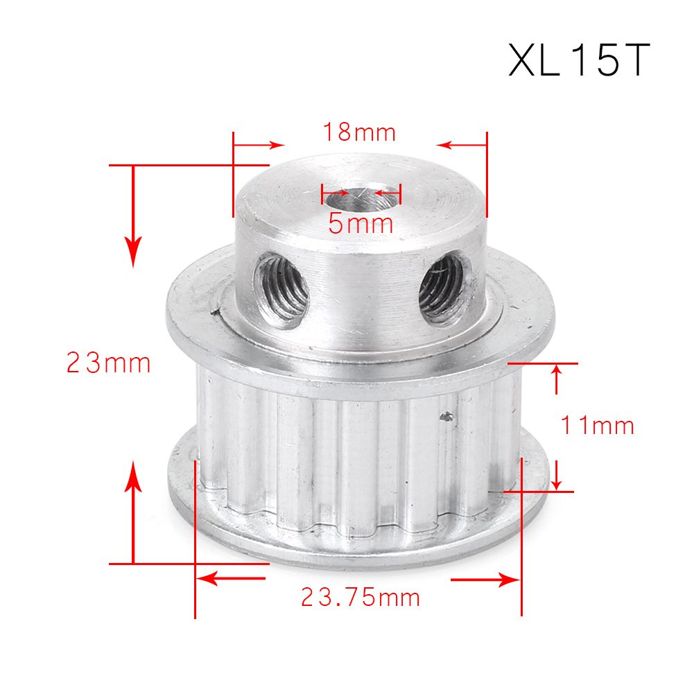 FSFYUK 5mm Bohrung XL 15 Zähne Zahnriemen Pulley Für 3D Drucker 10mm Breite Gürtel von generisch